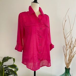 Chico‘s fuchsia button up shirt - Sz 1